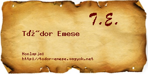 Tódor Emese névjegykártya